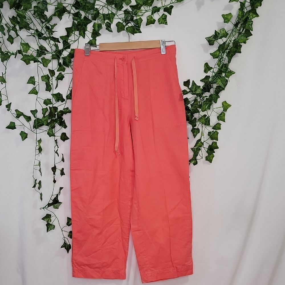 Jones New York Coral-Orange Drawstring Capris